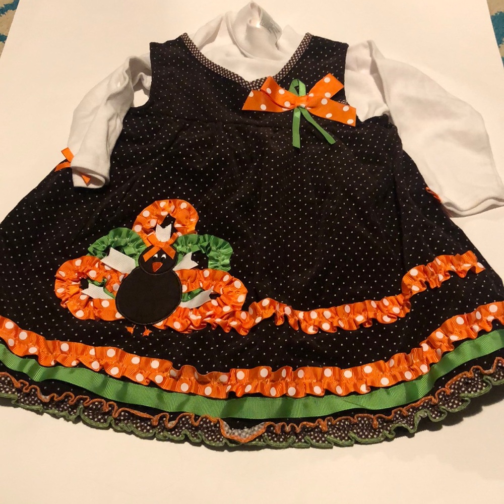 24 month Thanksgiving Turkey jumper dress set!